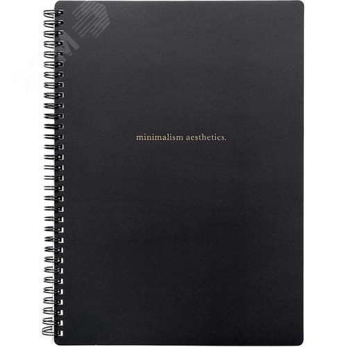 Изображение товара Бизнес-тетрадь Be Smart Aesthetics А4 96 листов в клетку на спирали (обложка черная, матовая ламинация) (шт)