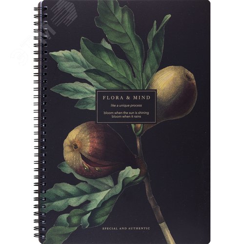 Изображение товара Бизнес-тетрадь Be Smart Flora А4 96 листов в клетку на спирали (обложка с рисунком, матовая ламинация, тиснение фольгой) (шт)