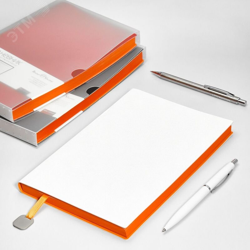 Изображение товара Ежедневник недатированный Bruno Visconti Mercury искусственная кожа A5 136 листов белый (оранжевый обрез) (шт)