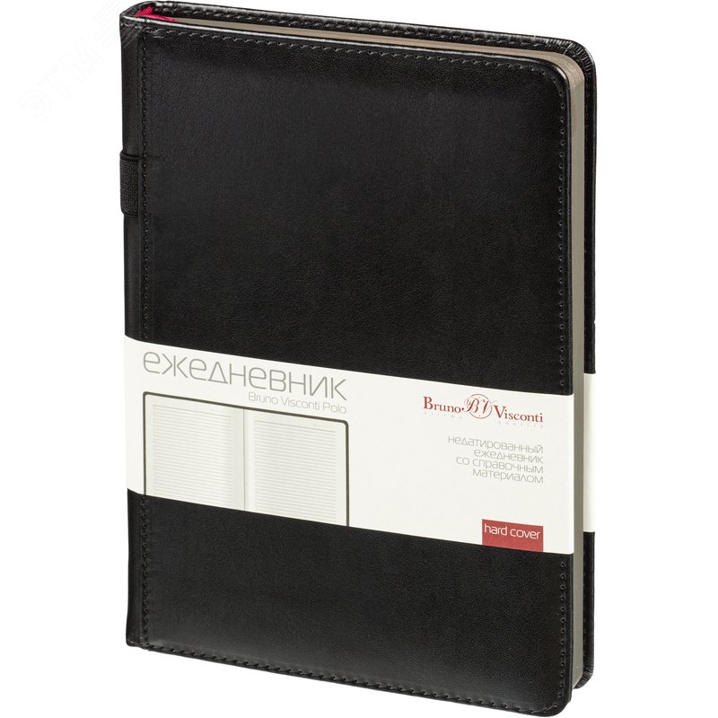 Изображение товара Ежедневник недатированный Bruno Visconti Polo New искусственная кожа A5 160 листов черный (черный обрез) (шт)