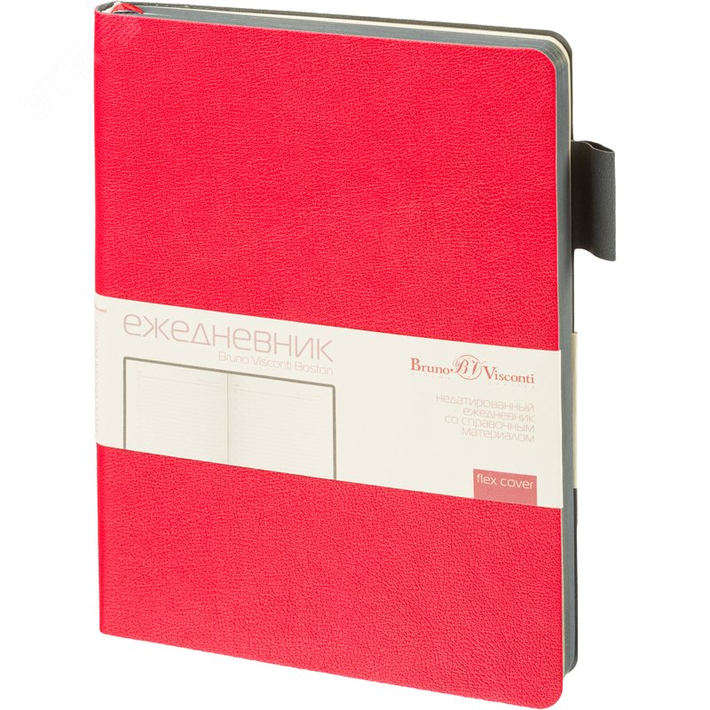 Изображение товара Ежедневник недатированный Bruno Visconti Boston искусственная кожа А5 136 листов красный (серый обрез) (шт)