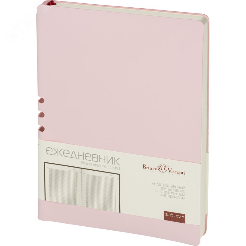 Изображение товара Ежедневник недатированный Bruno Visconti Madrid искусственная кожа Soft Touch А5 136 листов розовый (шт)