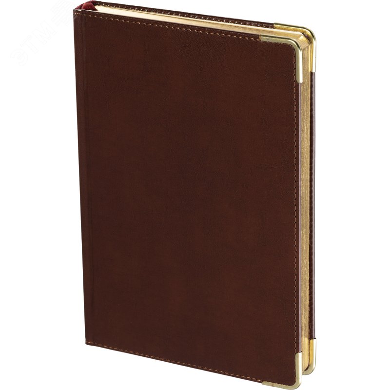 Изображение товара Ежедневник полудатированный Bruno Visconti Imperium натуральная кожа А5 192 листа коричневый (золотистый обрез) (шт)