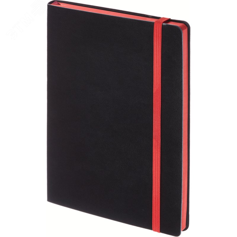 Изображение товара Ежедневник недатированный Bruno Visconti Megapolis Soft искусственная кожа А5 136 листов черный с фиксирующей резинкой (красный обрез) (шт)