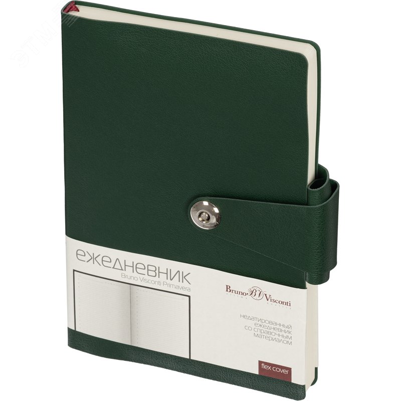 Изображение товара Ежедневник недатированный Bruno Visconti Primavera искусственная кожа А5 136 листов зеленый (шт)