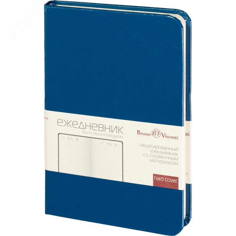 Изображение товара Ежедневник недатированный Bruno Visconti Megapolis искусственная кожа А6 100 листов синий с фиксирующей резинкой (шт)