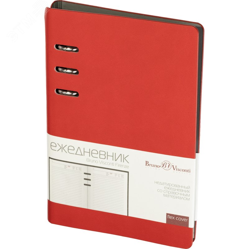 Изображение товара Ежедневник недатированный Bruno Visconti Firenze искусственная кожа Soft Touch А5- 120 листов красный (шт)