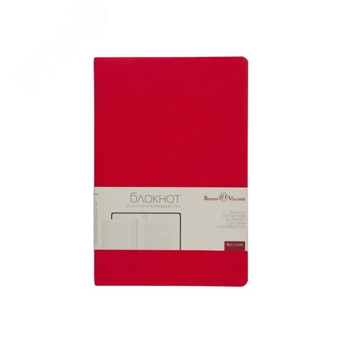 Изображение товара Блокнот Bruno Visconti Megapolis Flex Velvet А5 100 листов в линейку красный на сшивке (140х210 мм) (шт)