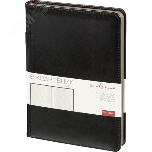 Изображение товара Ежедневник недатированный Bruno Visconti Polo New искусственная кожа A5 160 листов черный (черный обрез) (шт)