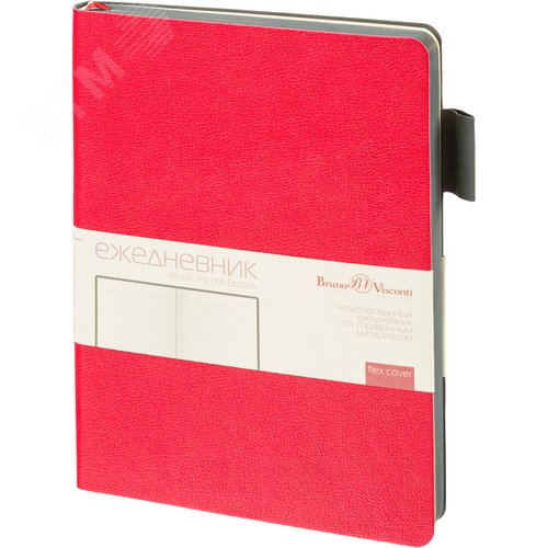 Изображение товара Ежедневник недатированный Bruno Visconti Boston искусственная кожа А5 136 листов красный (серый обрез) (шт)