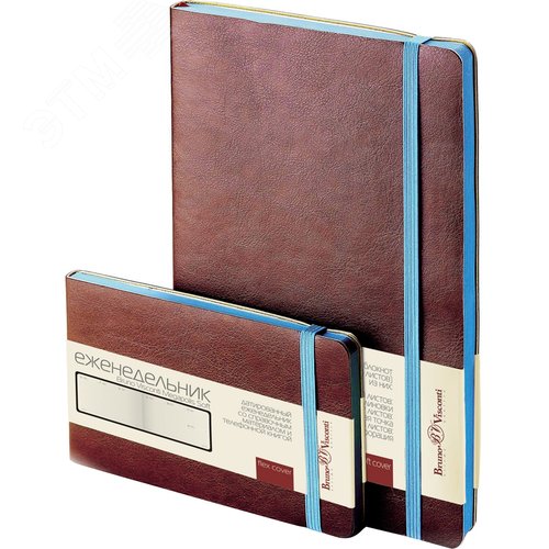 Изображение товара Ежедневник недатированный Bruno Visconti Megapolis Soft искусственная кожа А5 136 листов коричневый с фиксирующей резинкой (голубой обрез) (шт)