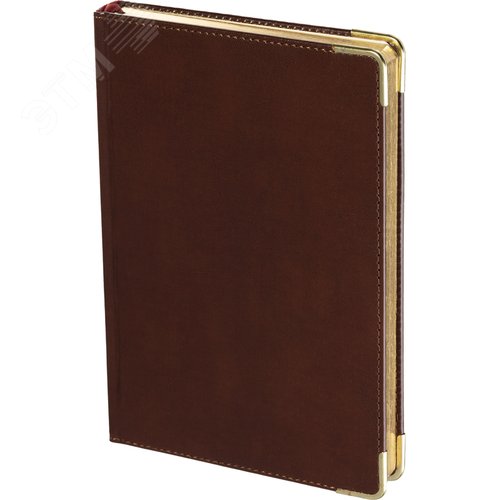 Изображение товара Ежедневник полудатированный Bruno Visconti Imperium натуральная кожа А5 192 листа коричневый (золотистый обрез) (шт)