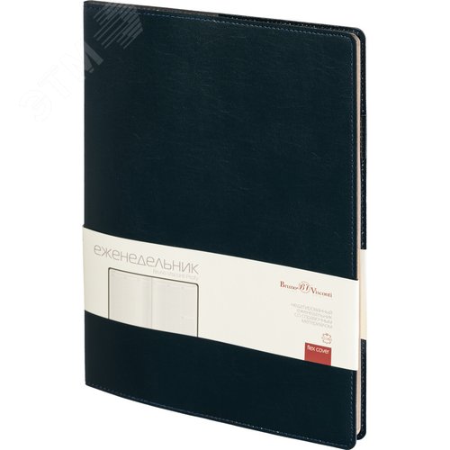 Изображение товара Еженедельник недатированный Bruno Visconti Profy натуральная кожа А4 64 листа синий (золотистый обрез) (шт)