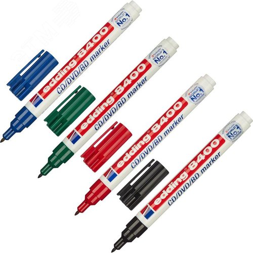 Изображение товара Набор маркеров для CD перманентных Edding E-8400/4S 4 цвета (толщина линии письма 0.5-1 мм) (набор)