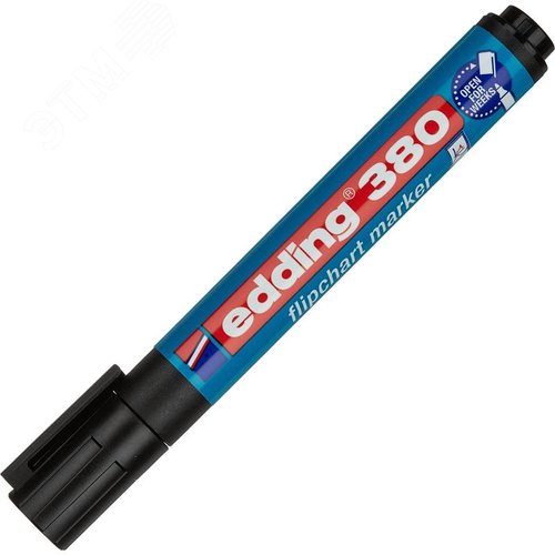 Изображение товара Маркер для бумаги для флипчартов Edding E-380/1 черный (толщина линии 2.2 мм) круглый наконечник (шт)