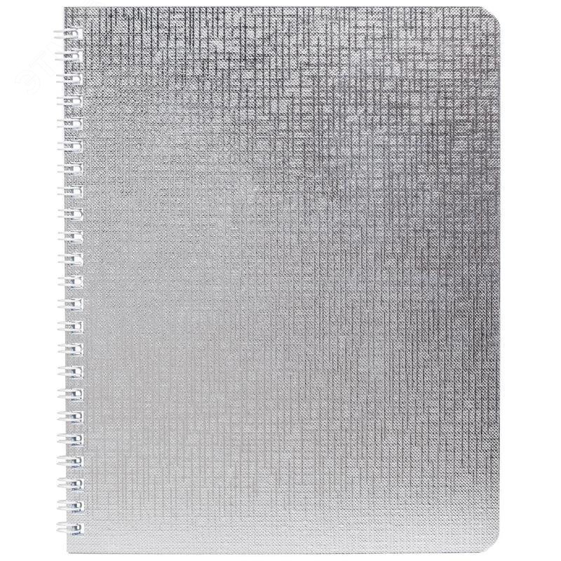 Изображение товара Бизнес-тетрадь Hatber Metallic А5 96 листов серебристая в клетку на спирали (148x210 мм) (шт)