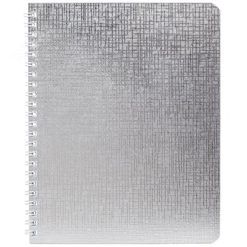Изображение товара Бизнес-тетрадь Hatber Metallic А5 96 листов серебристая в клетку на спирали (148x210 мм) (шт)