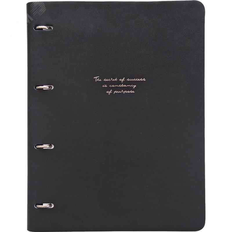 Изображение товара Тетрадь на кольцах Infolio Study Quote А4+ 120 листов черная с тиснением