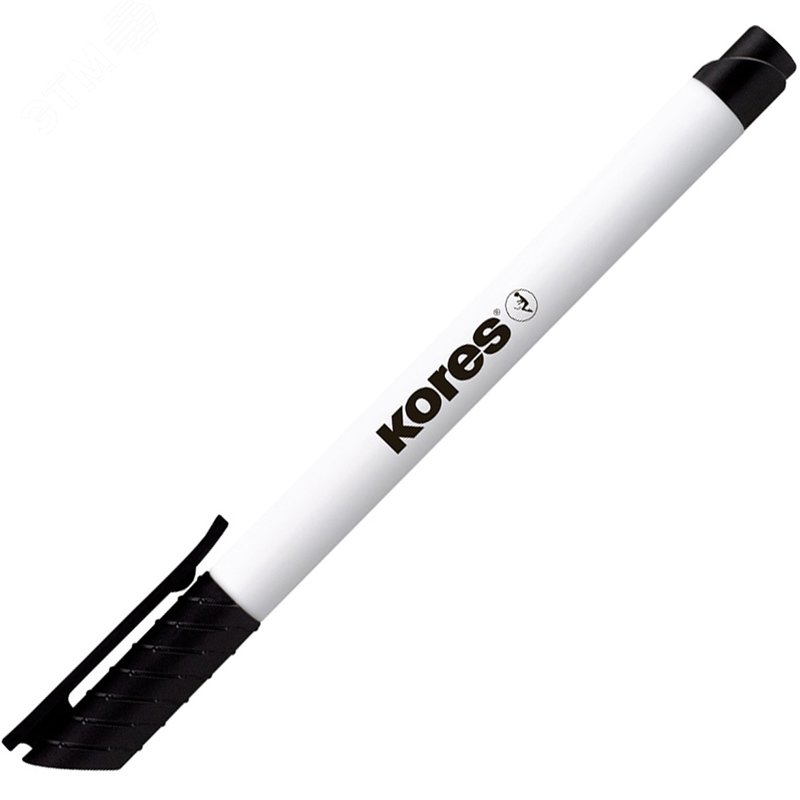 Изображение товара Маркер для белых досок Kores черный (толщина линии 2 мм) круглый наконечник (шт)