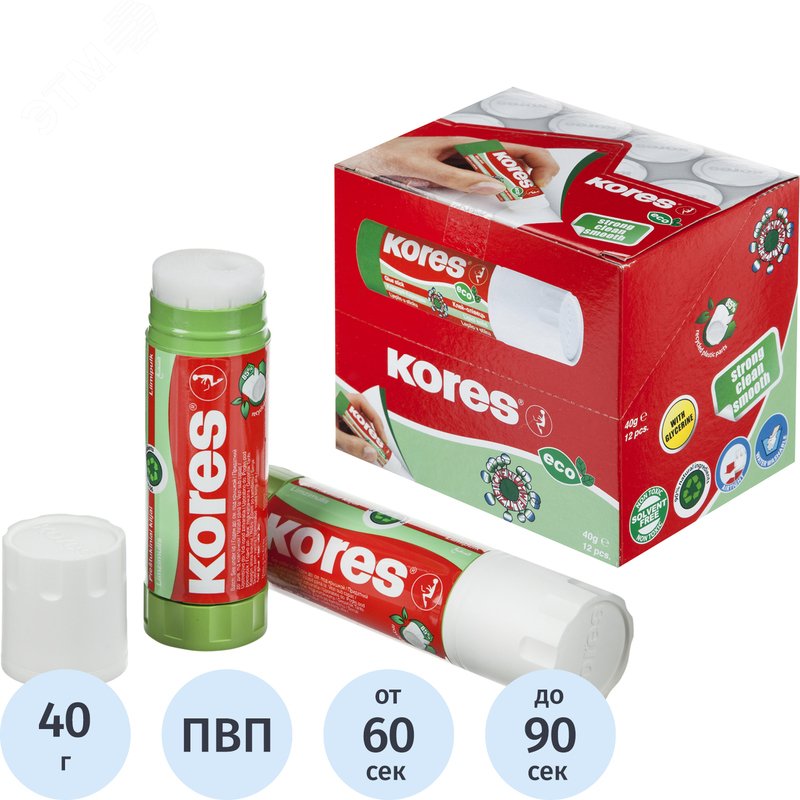 Изображение товара Клей-карандаш Kores Glue-eco 40 г (шт)