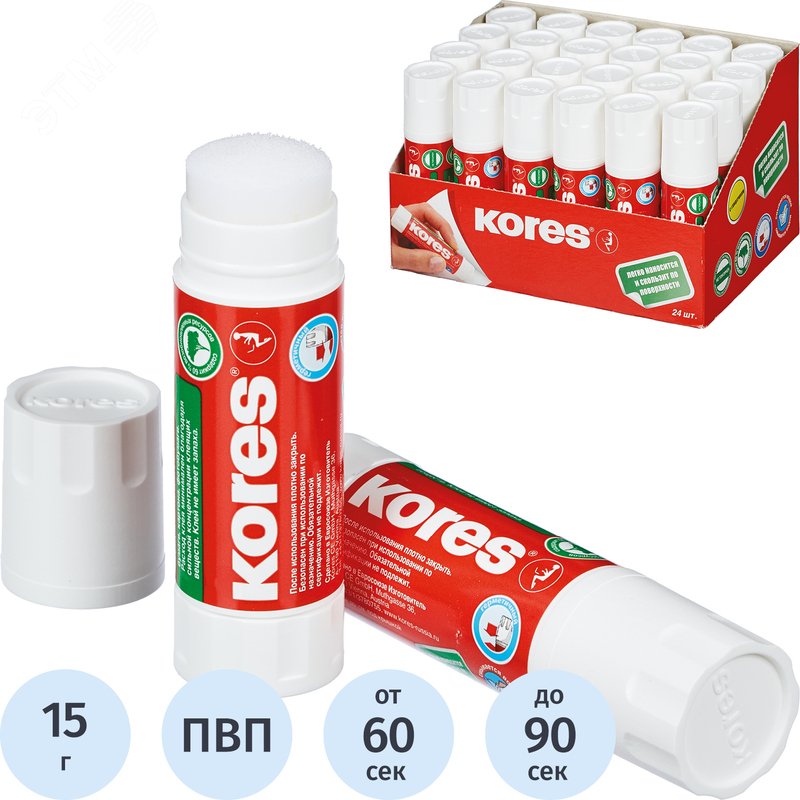 Изображение товара Клей-карандаш Kores 15 г (шт)