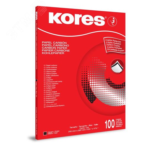 Изображение товара Бумага копировальная черная Kores 1200 (А4, 100 листов) (упак)