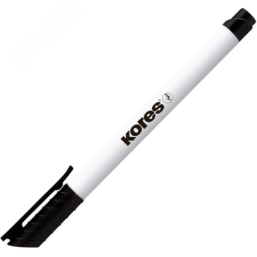 Изображение товара Маркер для белых досок Kores черный (толщина линии 2 мм) круглый наконечник (шт)