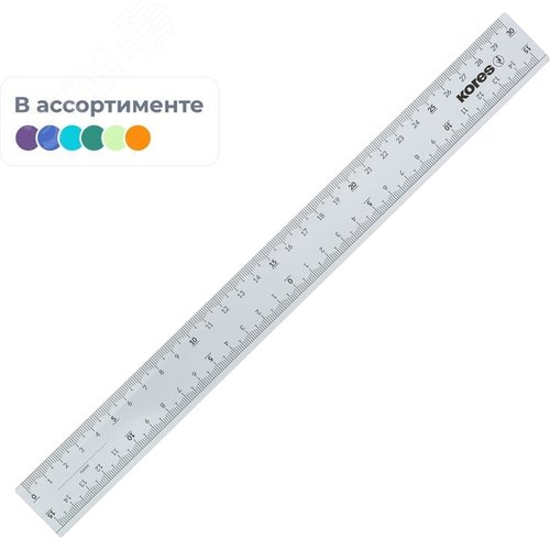 Изображение товара Линейка Kores 30 см пластиковая прозрачная (шт)