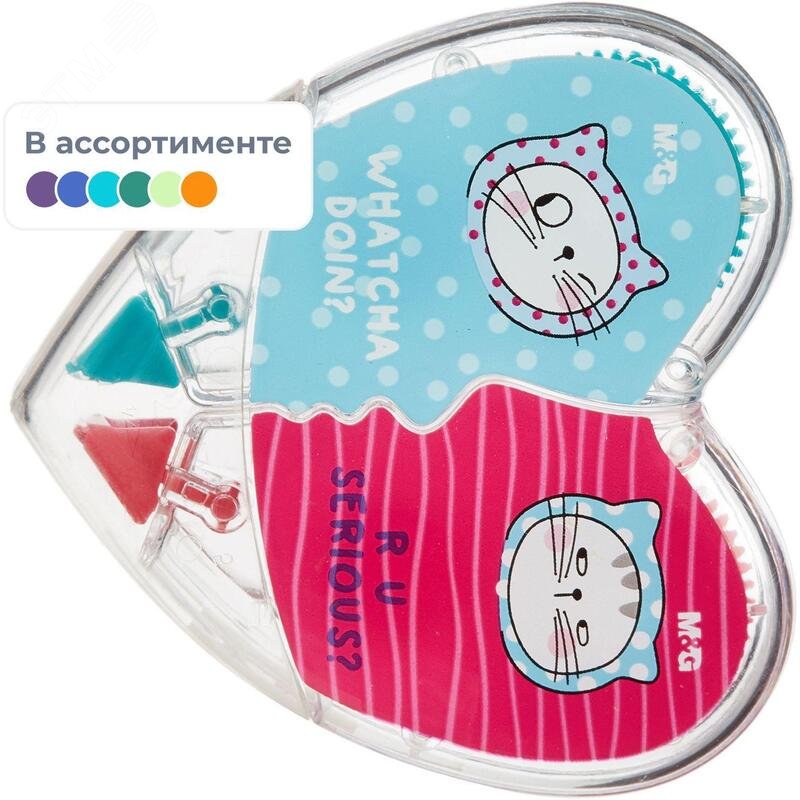 Изображение товара Корректирующая лента M&G So Many Cats 5 мм x 5 м (2 штуки в упаковке) (упак)