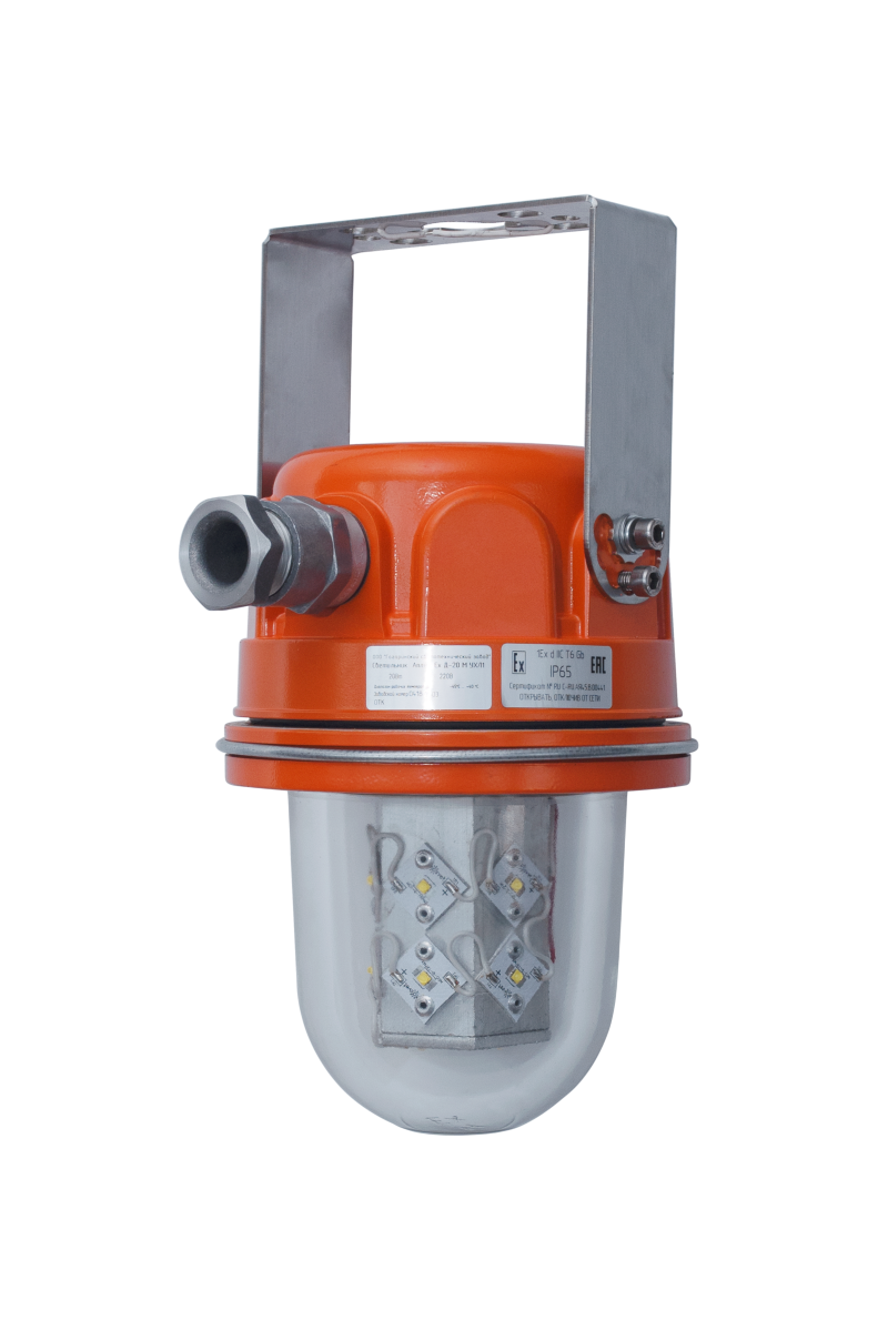 Светильник взрывозащищенный 1Ex d е IIC T6 Gb, Ex tb IIIC T85 град Db IP66/67 20Вт 2800Лм