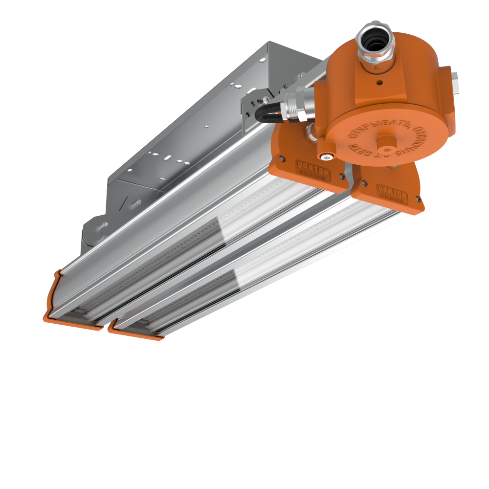 Светильник взрывозащищённый Iron GL 1Ex-96-TR-2хCGM20ANPM-07-2-DALI, CRI80, 4000K, КСС Д, Лира 90°,  Ввод М20х1,5 для бронированного кабеля d:6,2-11,5мм D:9,6-15,9мм IP68 Латунь никелированная - 2шт.