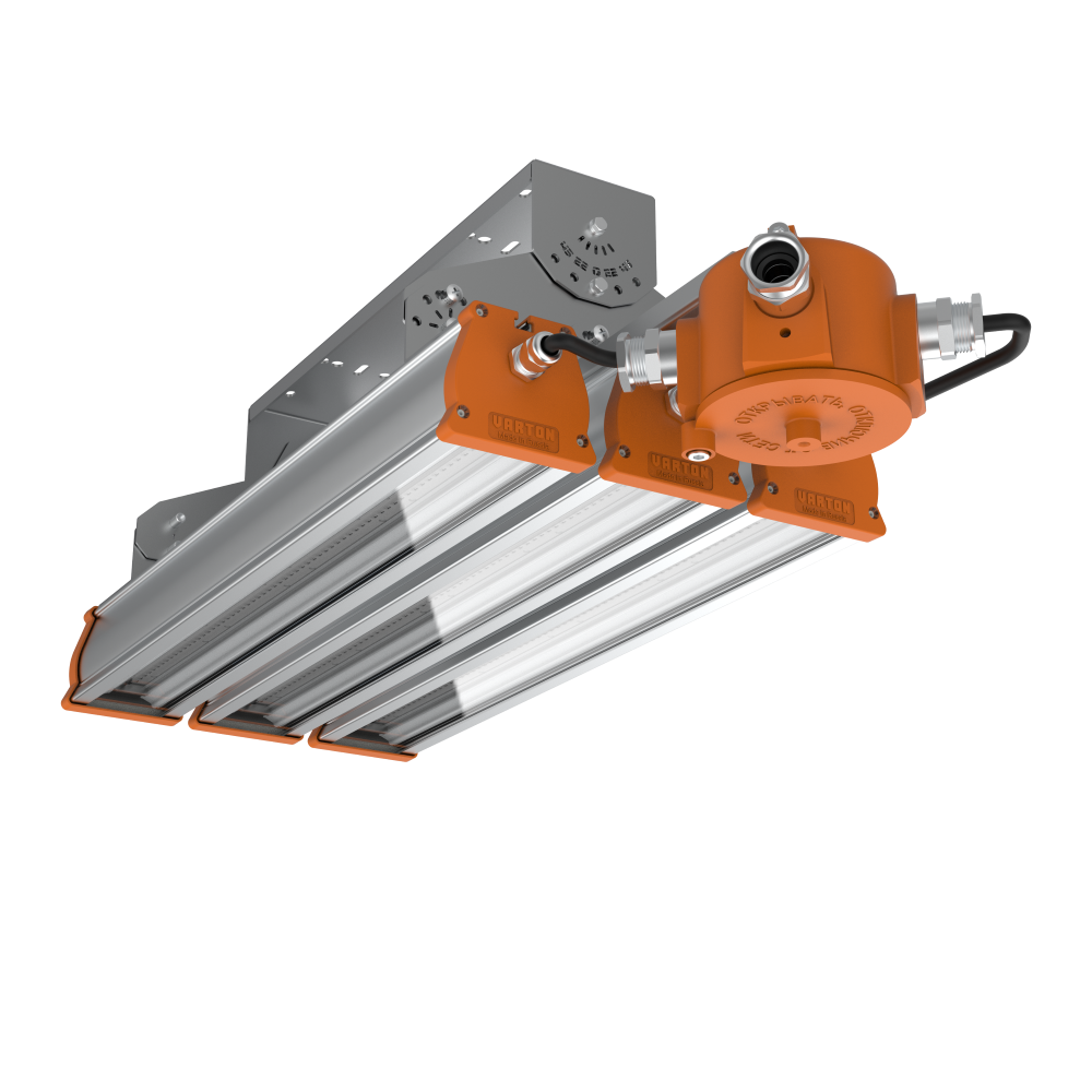 Светильник светодиодный взрывозащищённый Iron GL 1Ex-144-FA-1хCGM20UNPM-07-3-DALI, CRI80, 4000K, КСС Д, Лира 90 град, Ввод М20х1,5 под небронированный кабель d:6,2-11,7мм IP68 латунь никелированная - 1шт