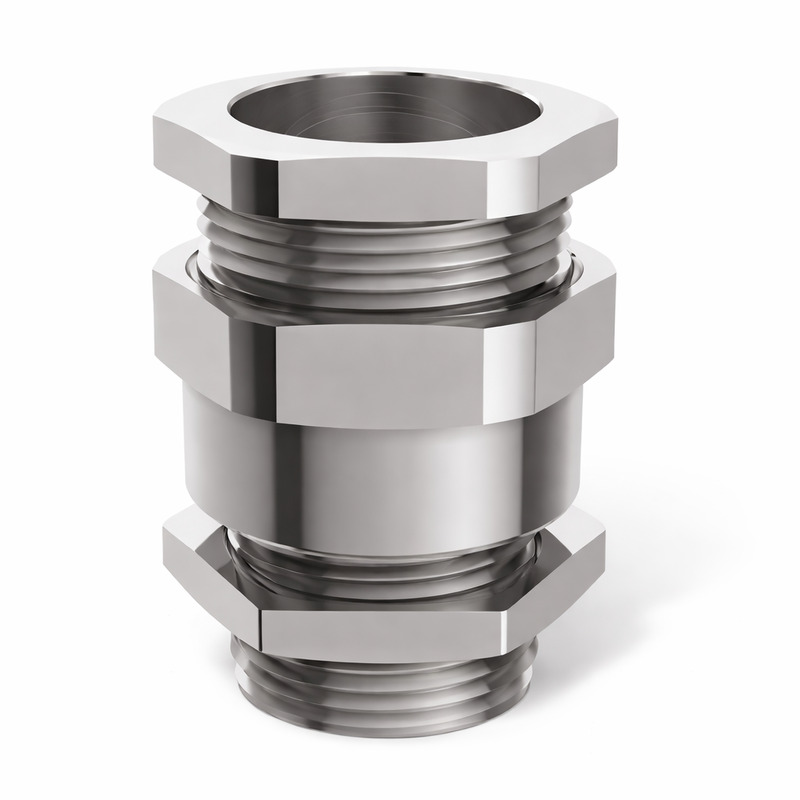 Ввод взрывозащищенный кабельный М25х1,5 для небронированного кабеля d:11,2-20мм IP68 Латунь никелированная