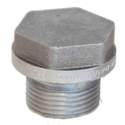 Заглушка Ex d с присоединительной резьбой G3/4  Ex d llC Gb U IP67 рабочая температура от -60° до +60° материал алюминий
