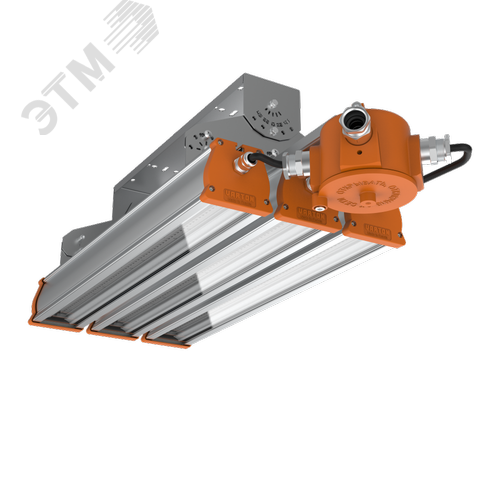 Светильник светодиодный взрывозащищённый Iron GL 1Ex-144-FA-1хCGM20UNPM-07-3-DALI, CRI80, 4000K, КСС Д, Лира 90 град, Ввод М20х1,5 под небронированный кабель d:6,2-11,7мм IP68 латунь никелированная - 1шт - фото 1