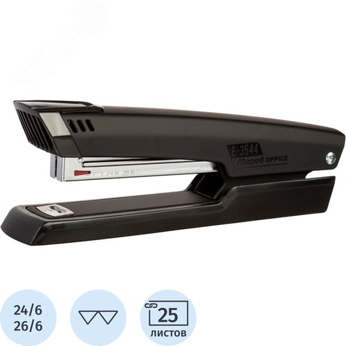 Изображение товара Степлер Maped Essentials Metal до 25 листов черный (скобы № 24/6, 26/6, артикул производителя 354411) (шт)