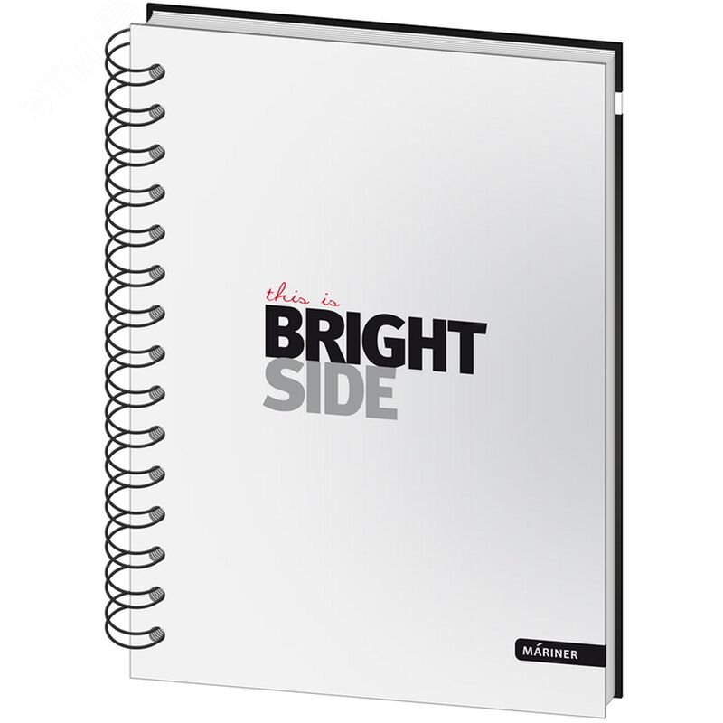 Изображение товара Бизнес-тетрадь Mariner All Right Bright А5 120 листов белая/черная в клетку на спирали 1 разделитель (148х205 мм) (шт)
