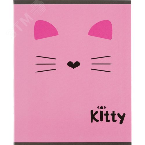 Изображение товара Тетрадь общая Kitty А5 48 листов в клетку на скрепке обложка розовая ВД-лак (шт)