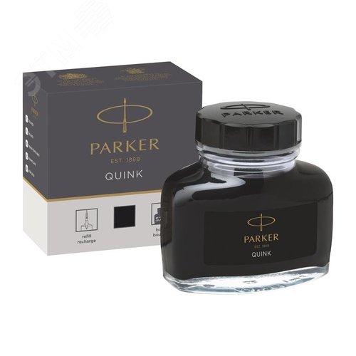 Изображение товара Чернила Parker Quink черные 57 мл в стеклянном флаконе (артикул производителя 1950375) (шт)