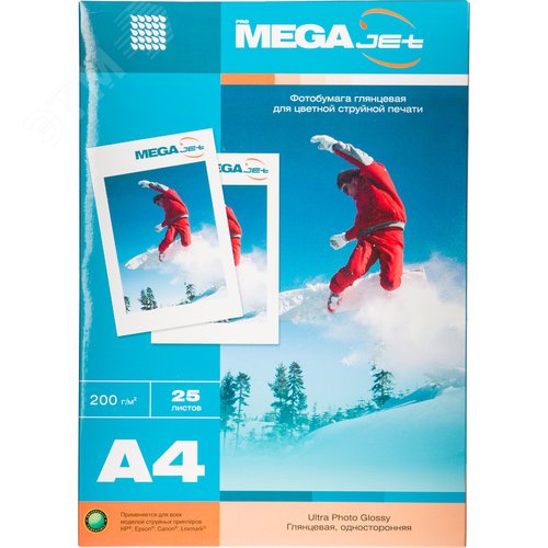 Изображение товара Фотобумага для цветной струйной печати ProMega jet односторонняя (глянцевая, А4, 200 г/кв.м, 25 листов) (упак)