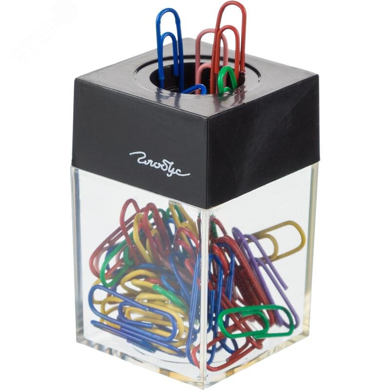 Изображение товара Скрепочница Глобус ДМ-28П-50 магнитная пластиковая с 50 скрепками 28 мм (шт)