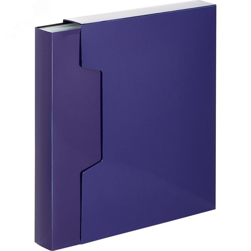 Изображение товара Папка файловая на 100 файлов Комус Line A4 40 мм синяя в коробе (толщина обложки 0.7 мм) (шт)