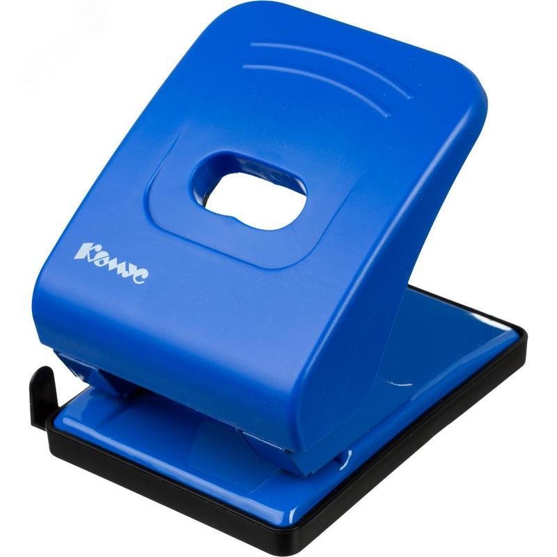 Изображение товара Дырокол Комус Vigor 6365 до 40 листов синий с линейкой (шт)