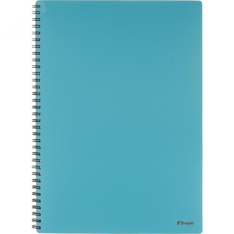 Изображение товара Бизнес-тетрадь Комус Classic А4 100 листов голубая в клетку на спирали (294х210 мм) (шт)