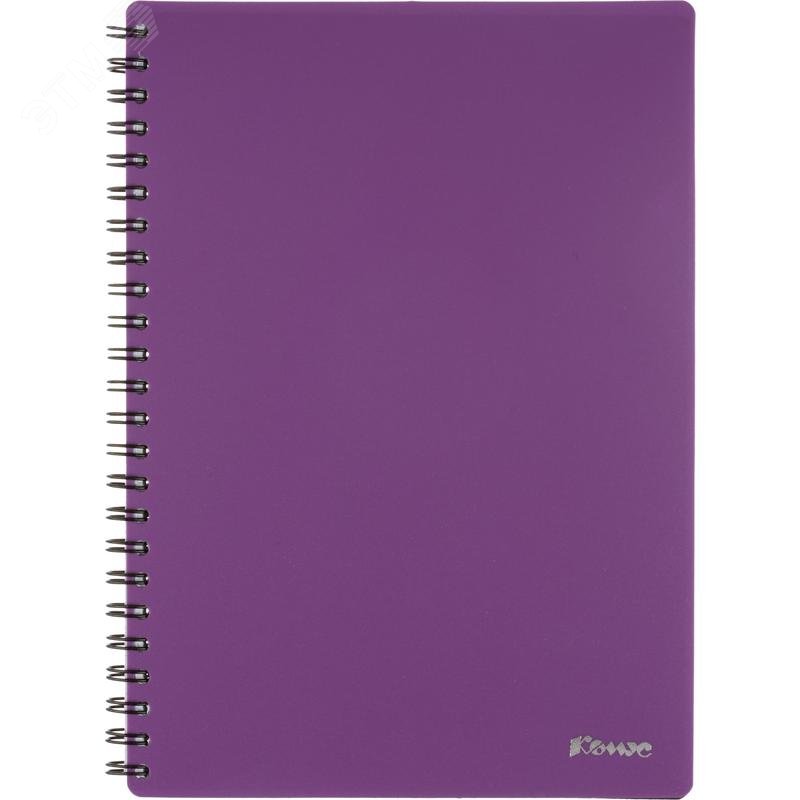 Изображение товара Бизнес-тетрадь Комус Classic А5 100 листов фиолетовая в клетку на спирали (210х150 мм) (шт)