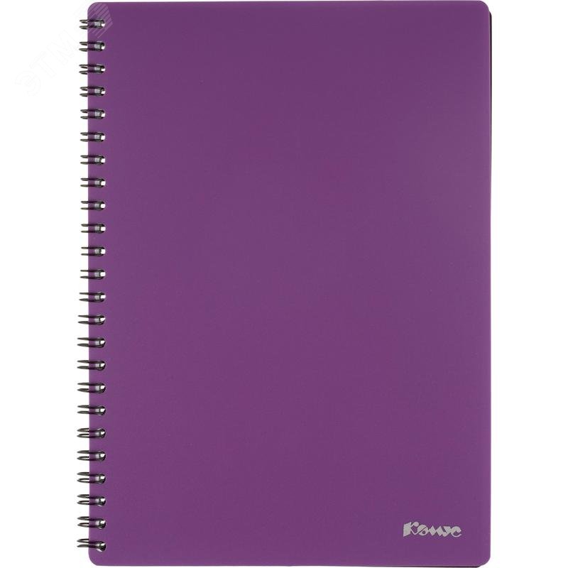 Изображение товара Бизнес-тетрадь Комус Classic А5 60 листов фиолетовая в клетку на спирали (210х150 мм) (шт)
