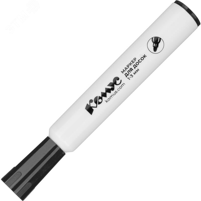 Изображение товара Маркер для белых досок Комус черный (толщина линии 1-3 мм) круглый наконечник (шт)