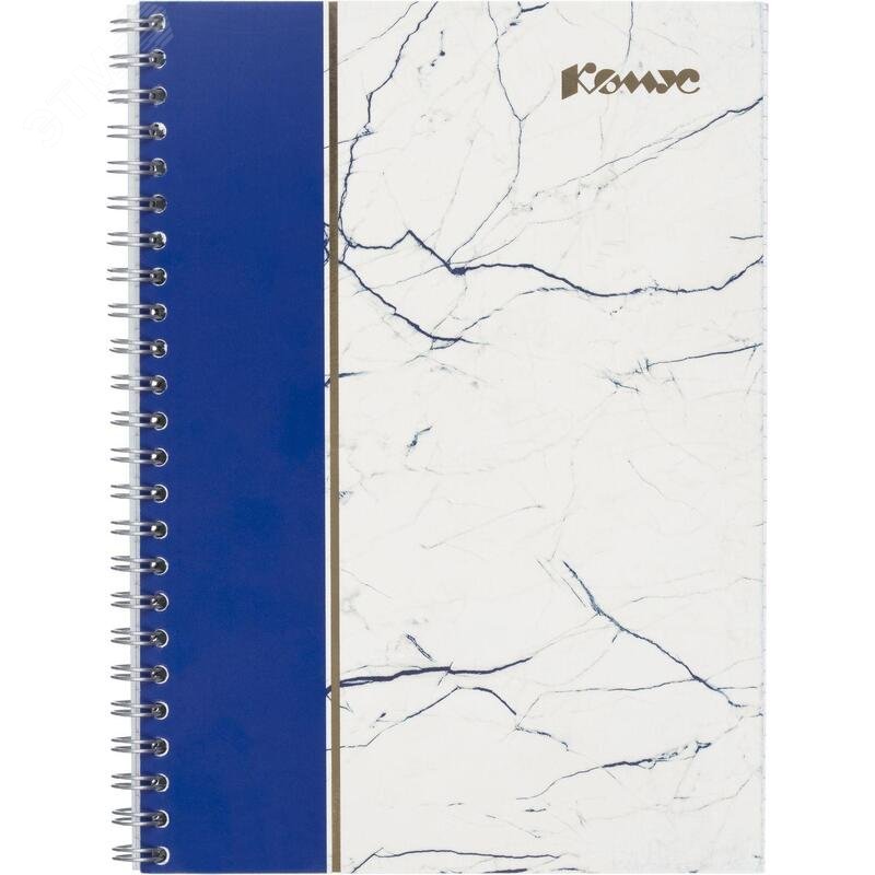 Изображение товара Тетрадь общая А5 80л Комус Мрамор Синий клетка,80г,греб,карт,фольга,УФ-лак (шт)