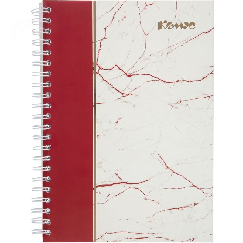 Изображение товара Тетрадь общая А4 120л Комус МраморКрасный клетка,80г,греб,карт,фольг,УФ-лак (шт)