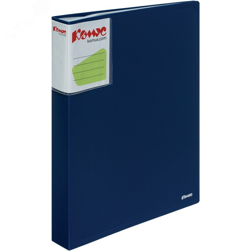 Изображение товара Папка файловая на 100 файлов Комус Шелк A4 35 мм синяя (толщина обложки 0.9 мм) (шт)